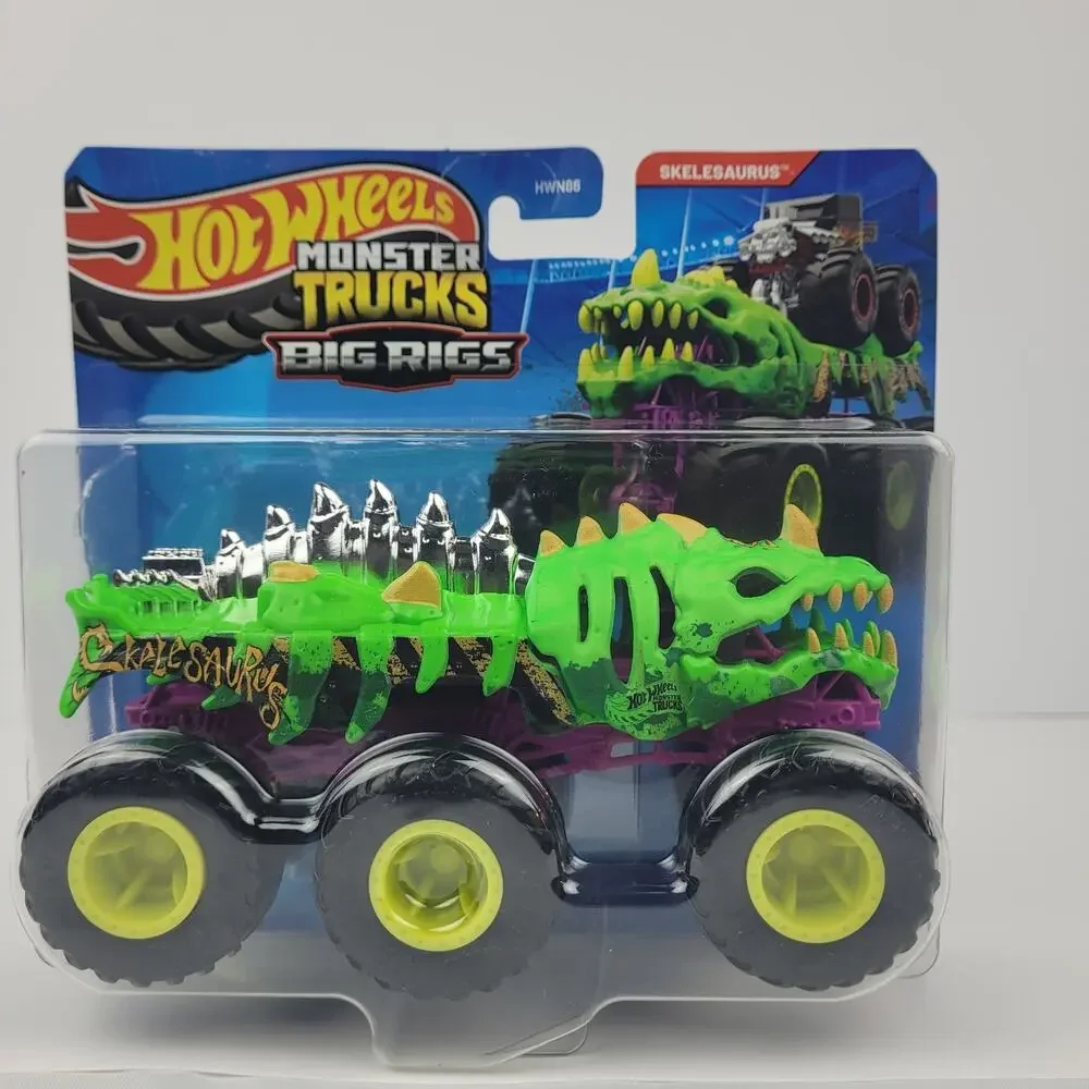 2026 Hot Wheels Monster Trucks Big Rigs Skelesaurus 1:64 Diecast Tow Truck